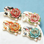 PENDRA Bunnybloom Flower Rabbit Brooch