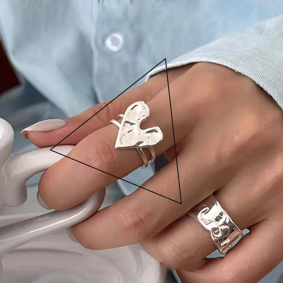 VENTFILLE 925 Sterling Silver Double Layer Vintage Twisted Ring For Female Gift Trend Open Adjustable Design Jewelry Wholesale