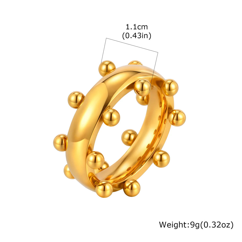 New Mini Metal Ball Bend Ring for Men,Stainless Steel Vintage Finger Rings,Punk Classic Party Jewelry Gifts
