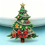 PENDRA Noel Bowknot 2-Color Christmas Tree Brooch