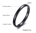 2mm Simple Tungsten Carbide Ring for Men Women,Scratch Resistant Plain Tungsten Steel Ring,Unisex Pinky Ring Wedding Ring Gift