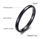 2mm Simple Tungsten Carbide Ring for Men Women,Scratch Resistant Plain Tungsten Steel Ring,Unisex Pinky Ring Wedding Ring Gift