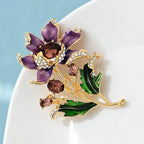 PENDRA Violetta Purple Enamel Flower Brooch