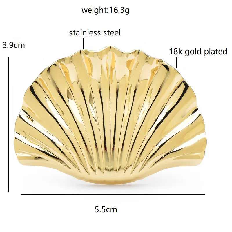 PENDRA Silver Shell Stainless Steel Brooch