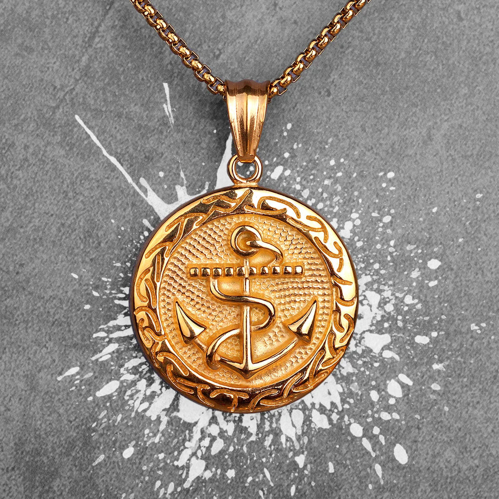 PENDRA Anchor Medals Boyfriend Steel Necklace