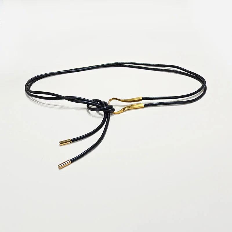New Female Waist Chain Thin Belt Simple Decoration Tie With Dress Long Waist Rope Knotted Vintage Dresses String Waistband