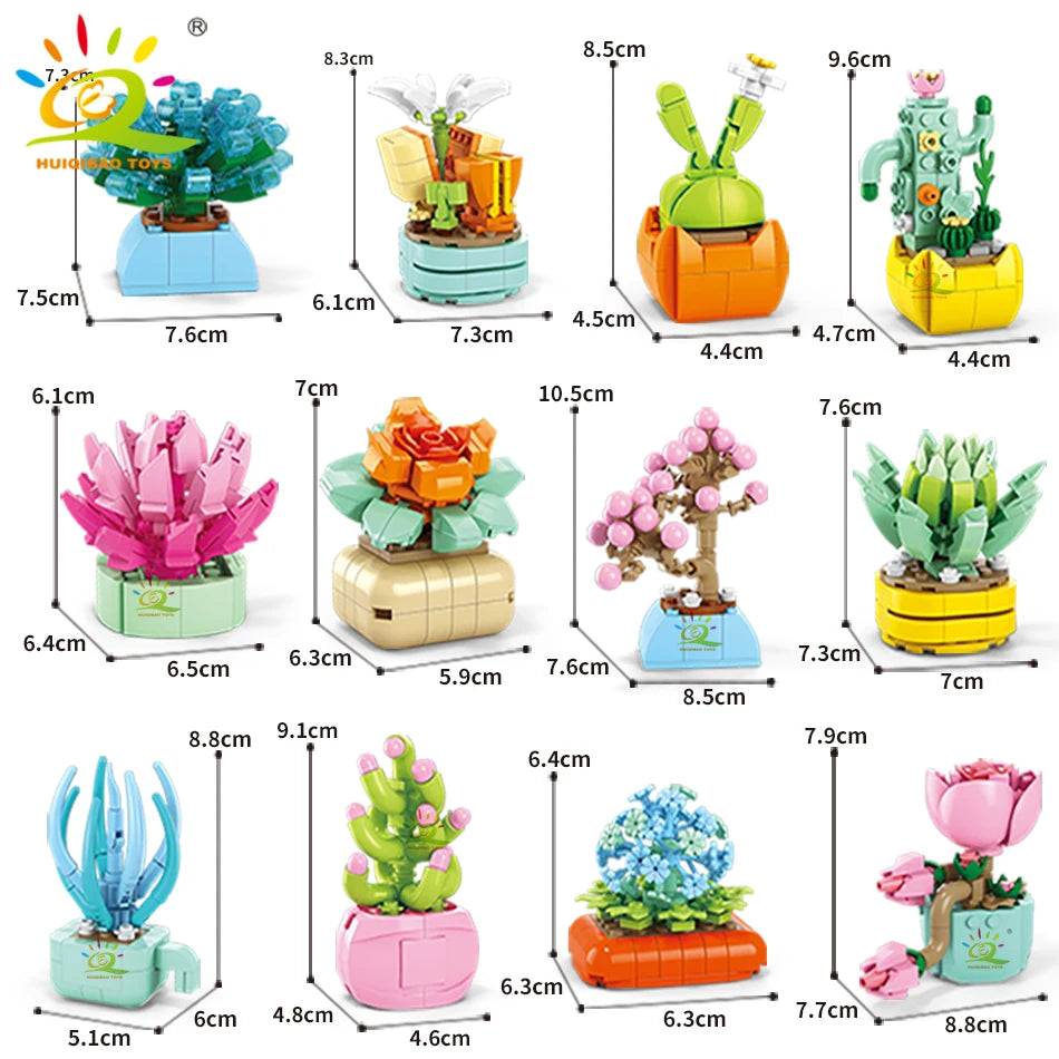 PENDRA Succulent Potted Floral Building Set