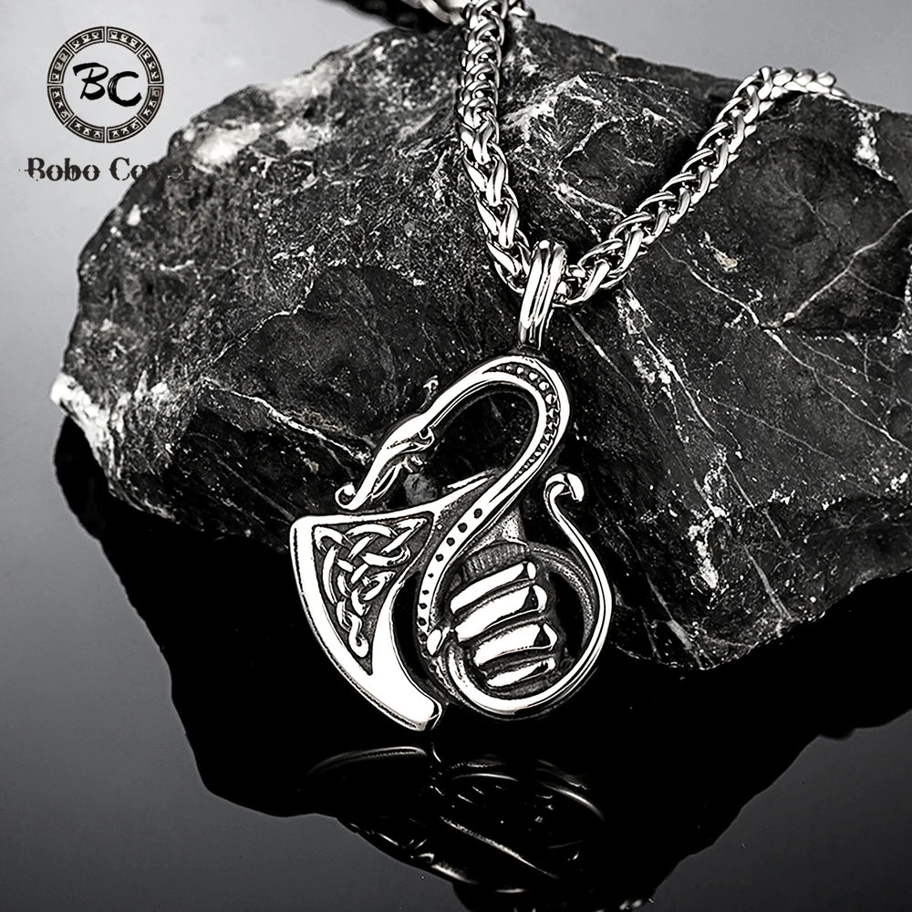 PENDRA Celtic Knot Rune Dragon Necklace