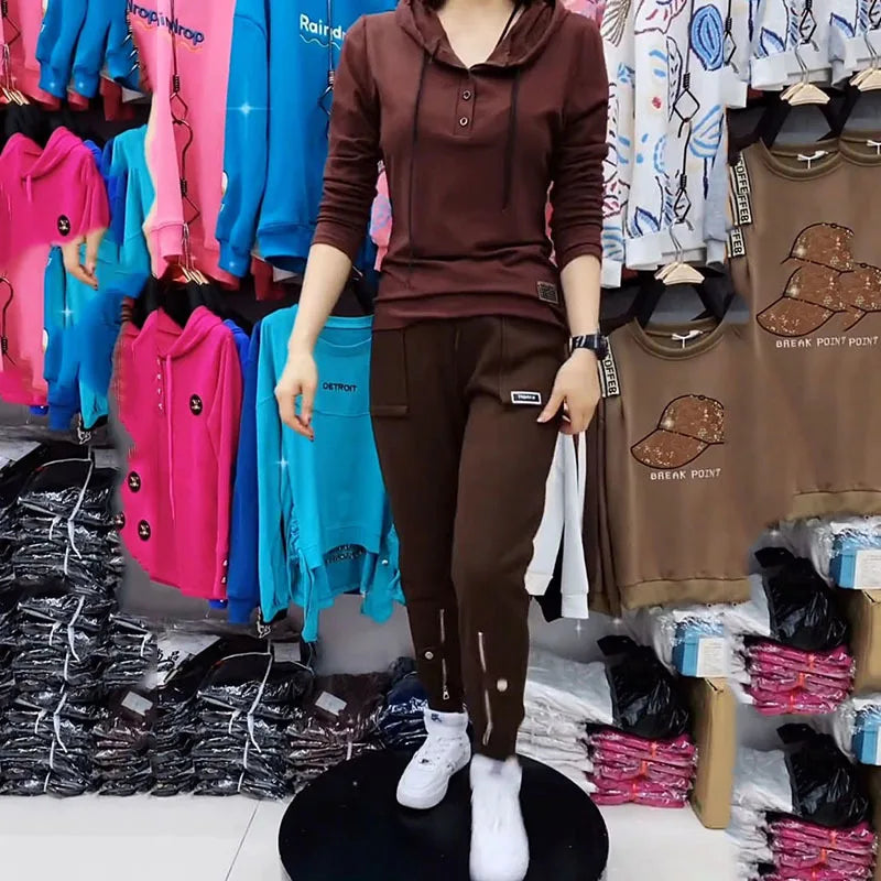 PENDRA Velvet Lined Elastic Waist Harem Pants