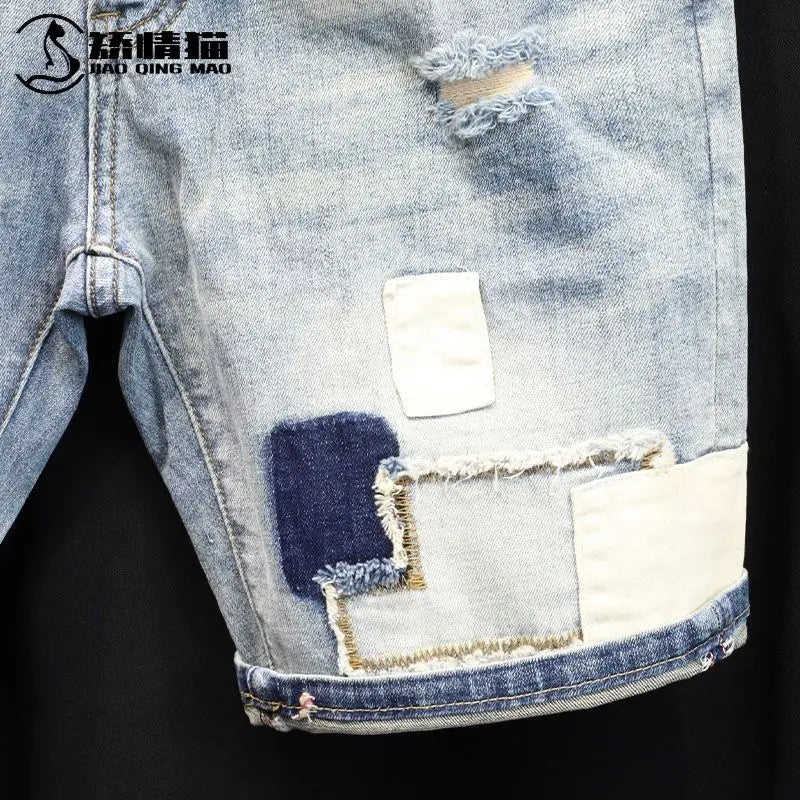PENDRA Denim Distressed Knee Jeans
