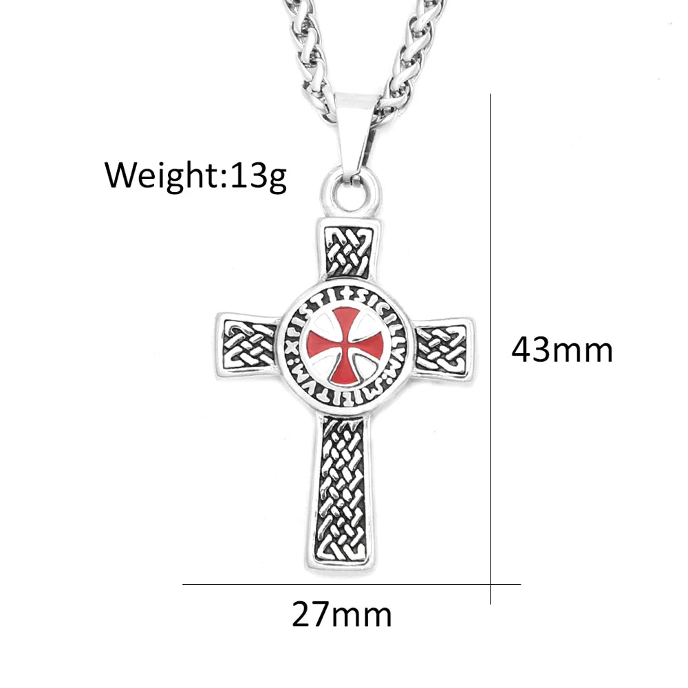 PENDRA Redcross Punk Shield Pendant Necklace