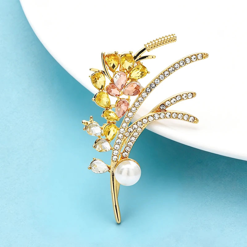 PENDRA Florielle25 Rhinestone Brooch