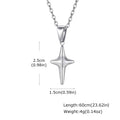 Simple Trendy Star Necklace for Men Boys,Silver Color Stainless Steel 4-Point Star Pendant,Hip Hop Minimalist Jewelry Gift