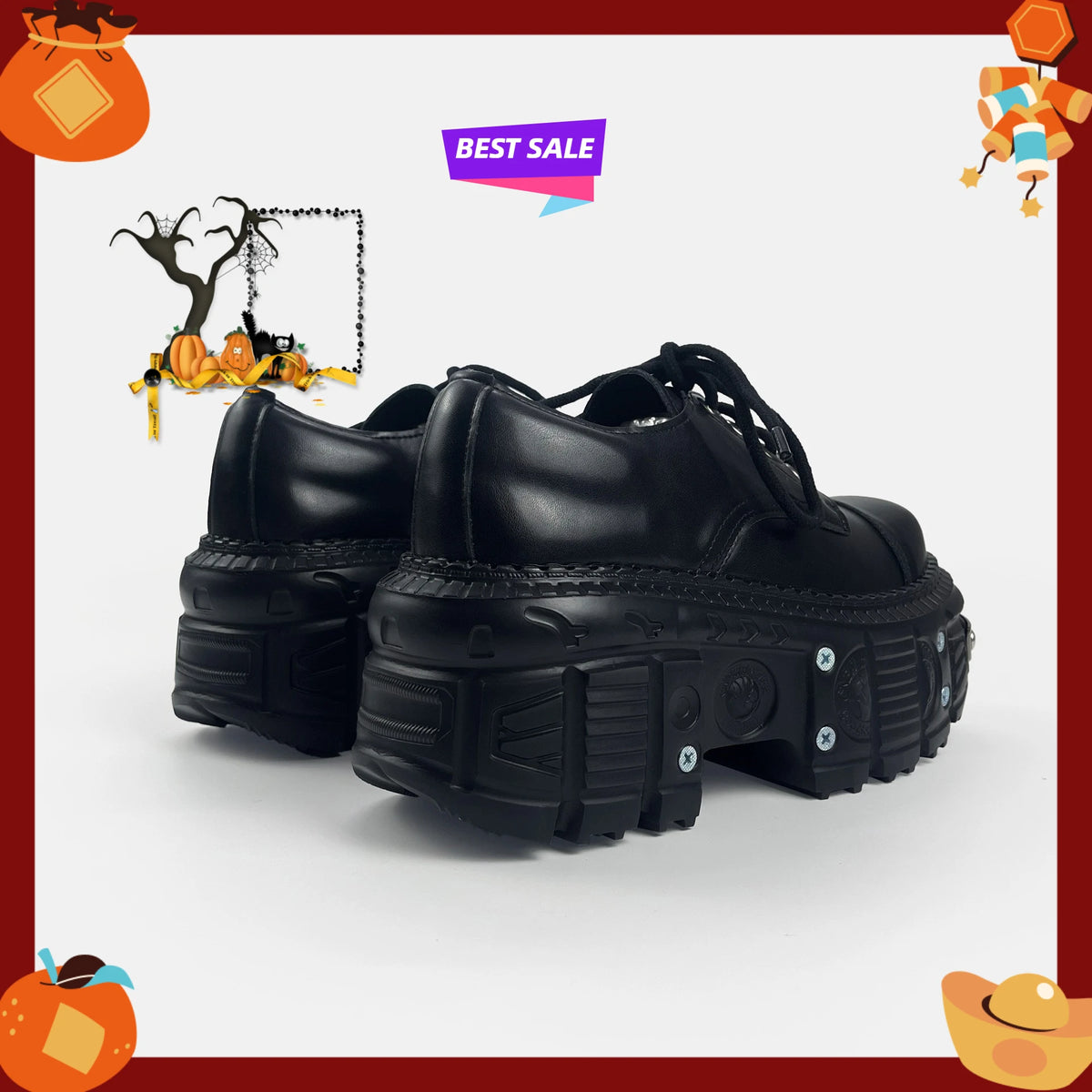 PENDRA Leather Platform Spanish Shoes