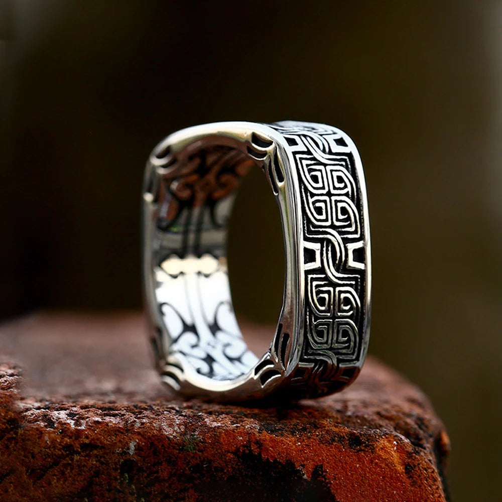 PENDRA Runeband Vintage Viking Rune Ring