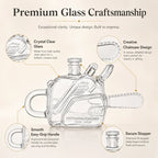 Novelty Glass Chainsaw Decanter for Whiskey Bourbon Spirits Decorative Liquor Bottle with Stopper