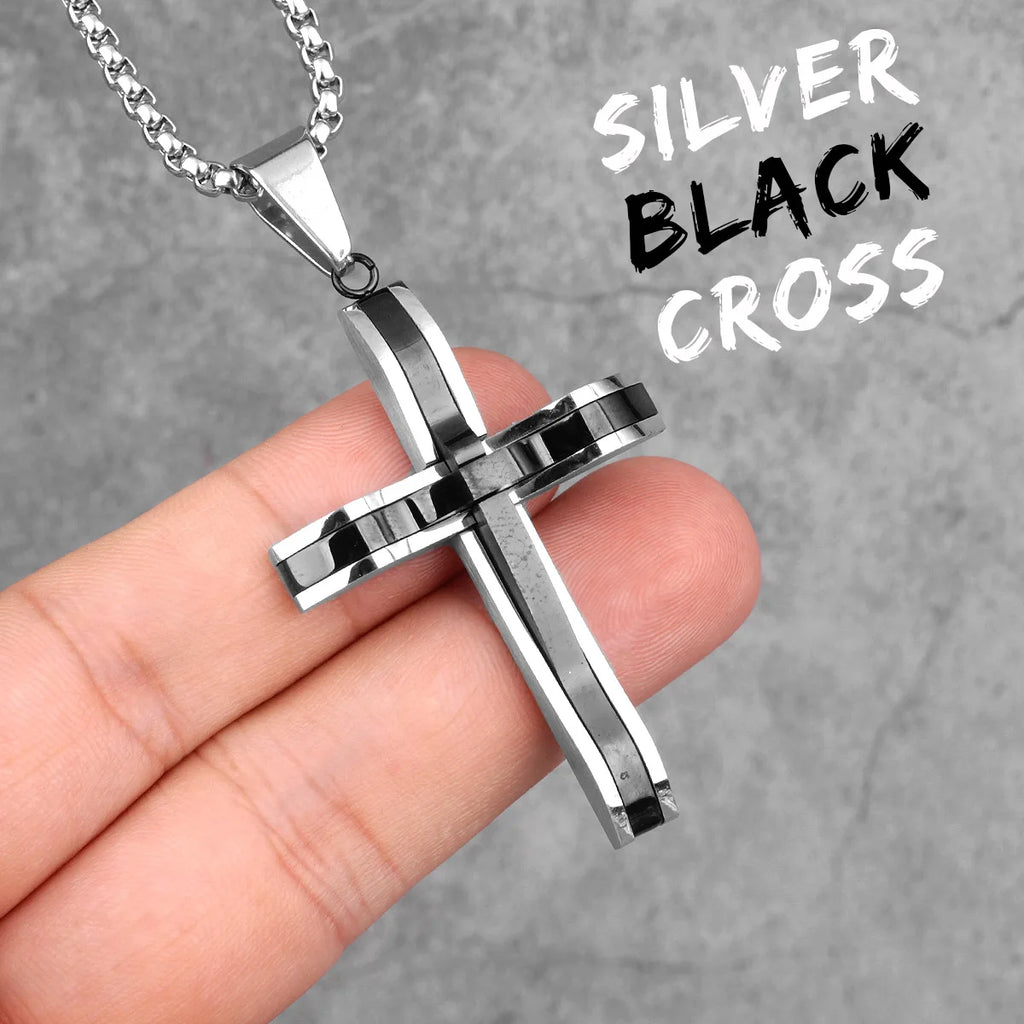 PENDRA Cross Boyfriend Steel Necklace