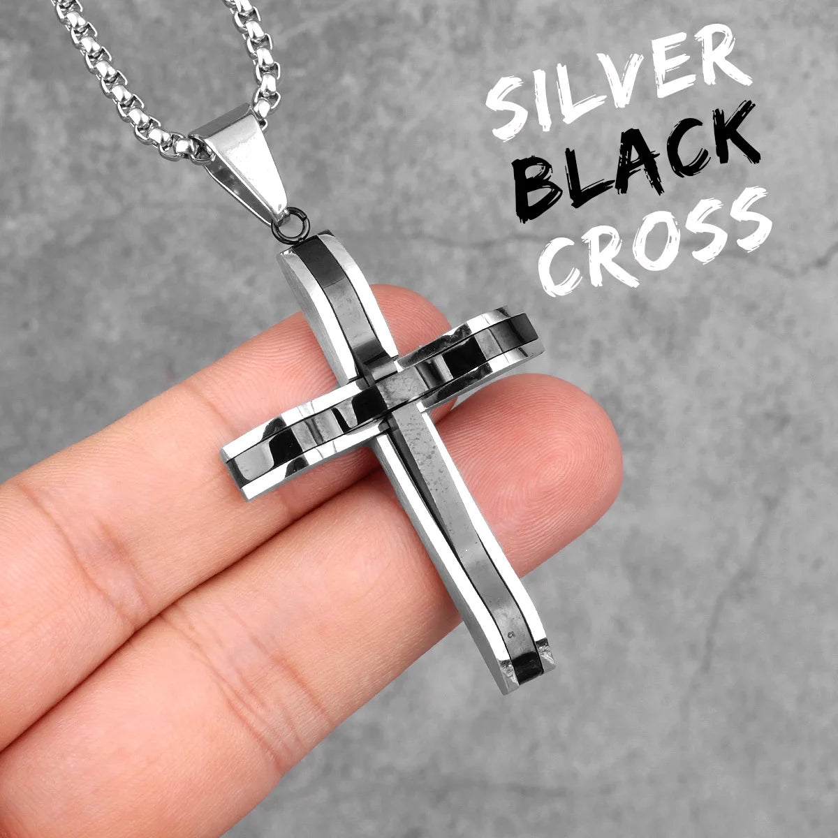 PENDRA Cross Boyfriend Steel Necklace