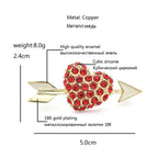 PENDRA Rhinestone Pearl Arrow And Heart Brooch