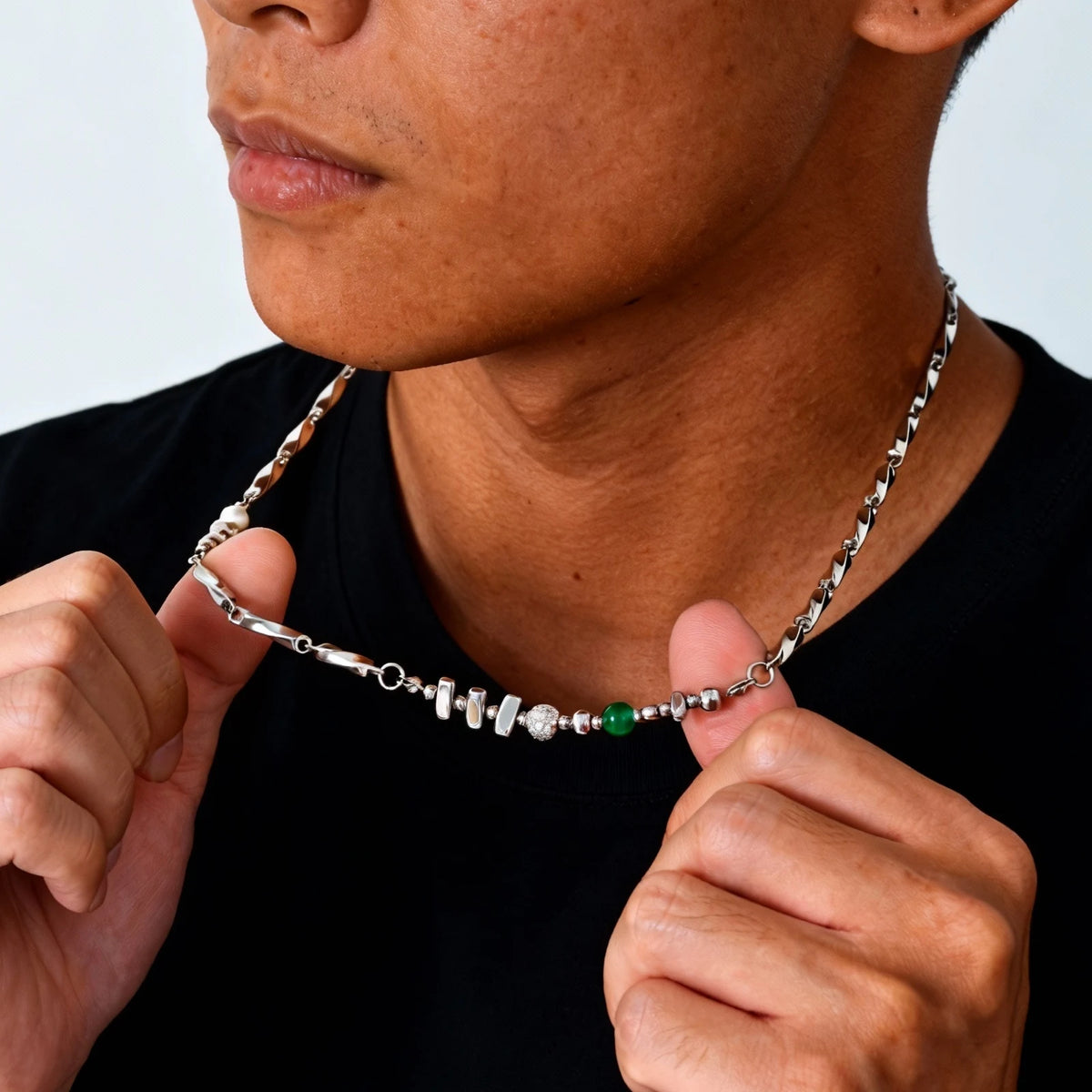 PENDRA Irregular Stone Chain Necklace