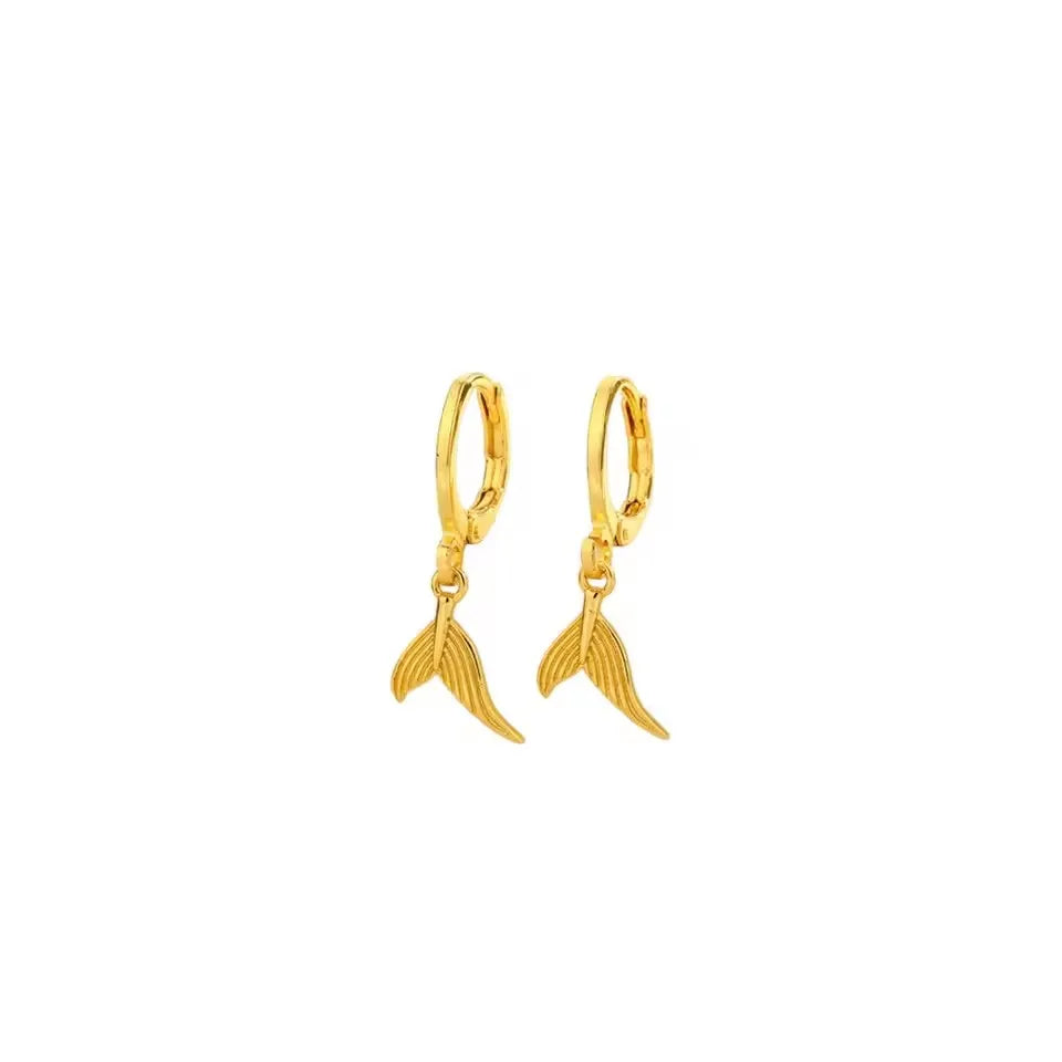 VENTFILLE 925 Sterling Silver  Starfish Hoop Earring for Women New Personality Trendy Starfish Earrings