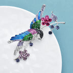 PENDRA Hummingara Full-Crystal Hummingbird Brooch