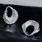 PENDRA Black Agate Sterling Silver Earrings