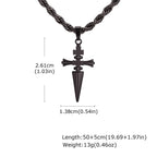 Punk Sword Pendant Necklace for Men,Stainless Steel Small Sword Pendant,Simple Birthday Gift for Son BBF