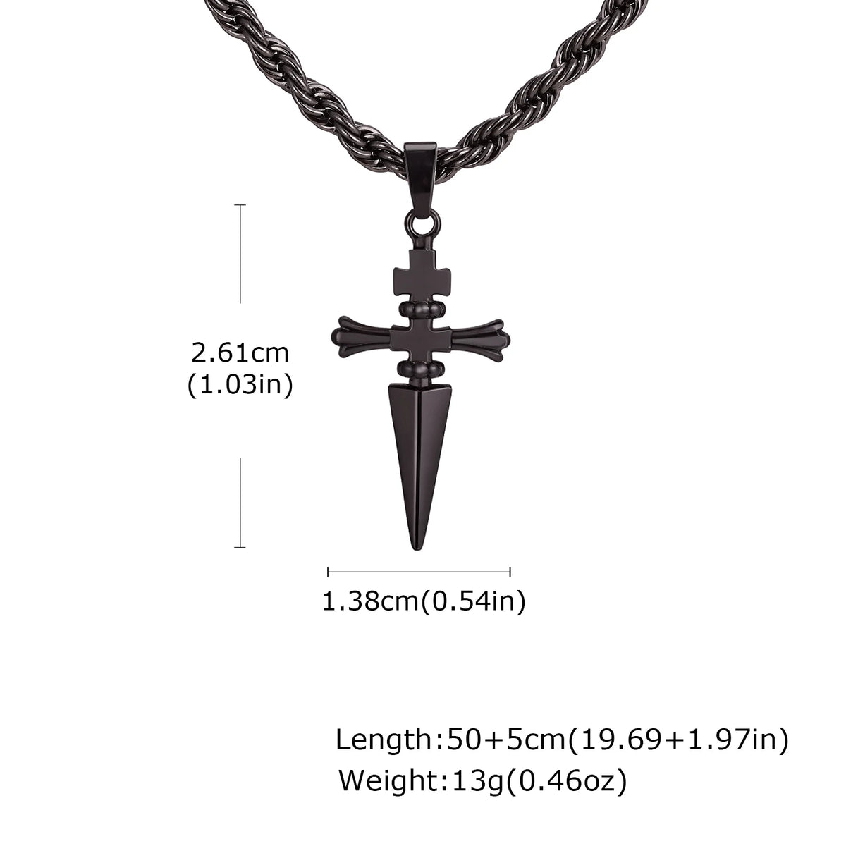 Punk Sword Pendant Necklace for Men,Stainless Steel Small Sword Pendant,Simple Birthday Gift for Son BBF