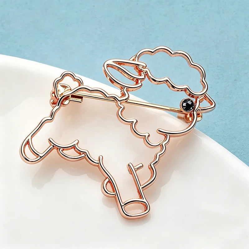 Wuli&baby Lovely Alloy Sheep Brooches For Women Men Beautiful Year Of Sheep Animal Lamb Party Brooch Pins New Year Gifts