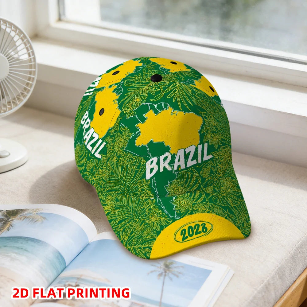 PENDRA Flat Brazil Tropical Graphic Baseball Adjustable Duckbill Comfortable Baseball Cap