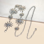 PENDRA Seraina Metal Silver Boho Waist Chain Belt