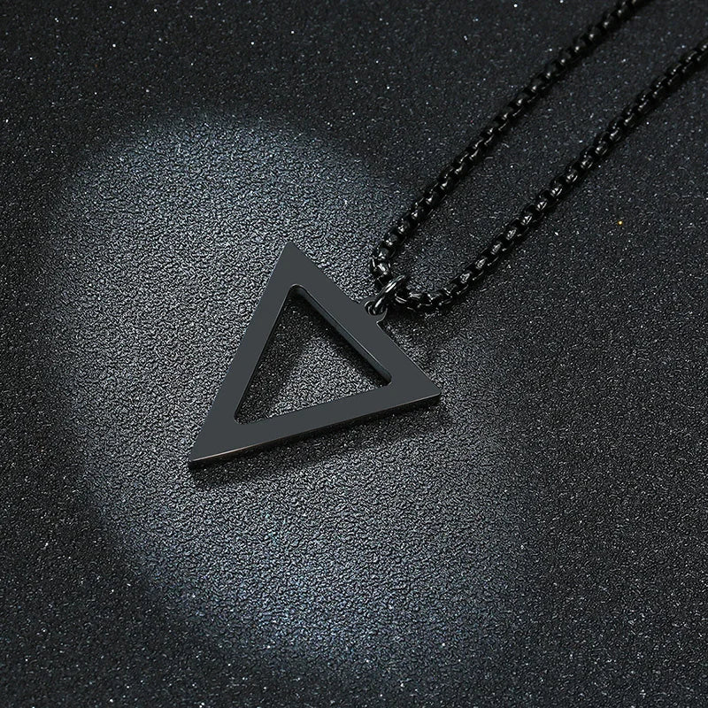 PENDRA Triangle Black Pendant Necklace
