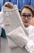 Women Cotton Linen Harun Pants Summer Loose New 2023 Ladies High Waist Versatile Thin Slim Casual Pants Female Nine-Point Pants