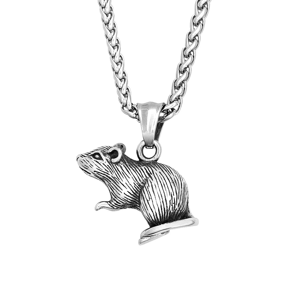 PENDRA Ratshade Gothic Mouse Rat Pendant Necklace