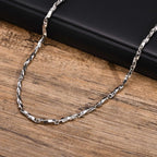 4mm Mobius Chain Necklaces for Men Boys,Thin Stainless Steel Geometric Twisted Links Choker Collar,