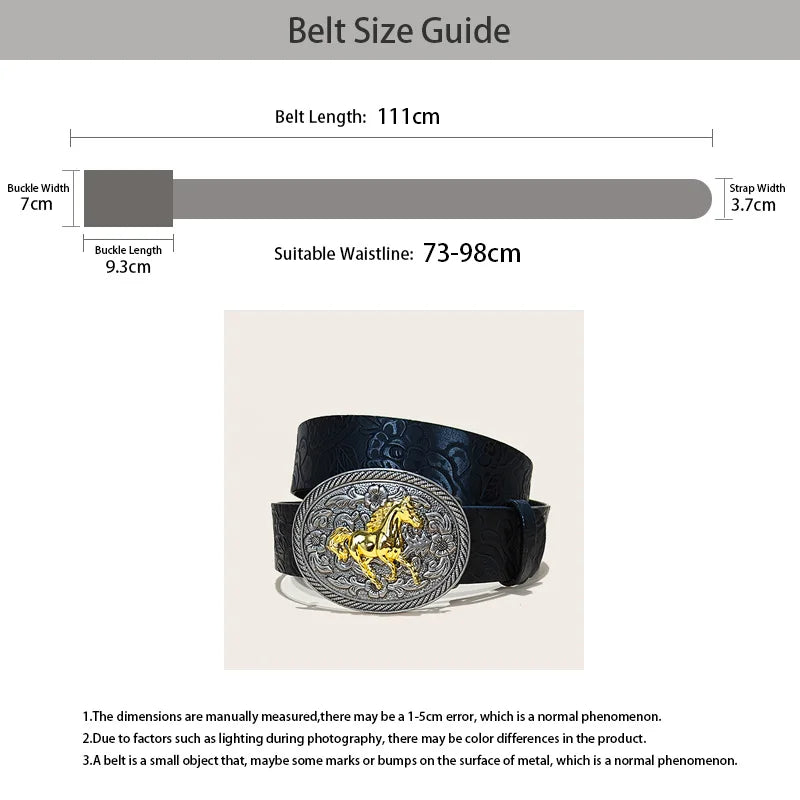 PENDRA Galaine Leather Bull Buckle Western Gothic Belt