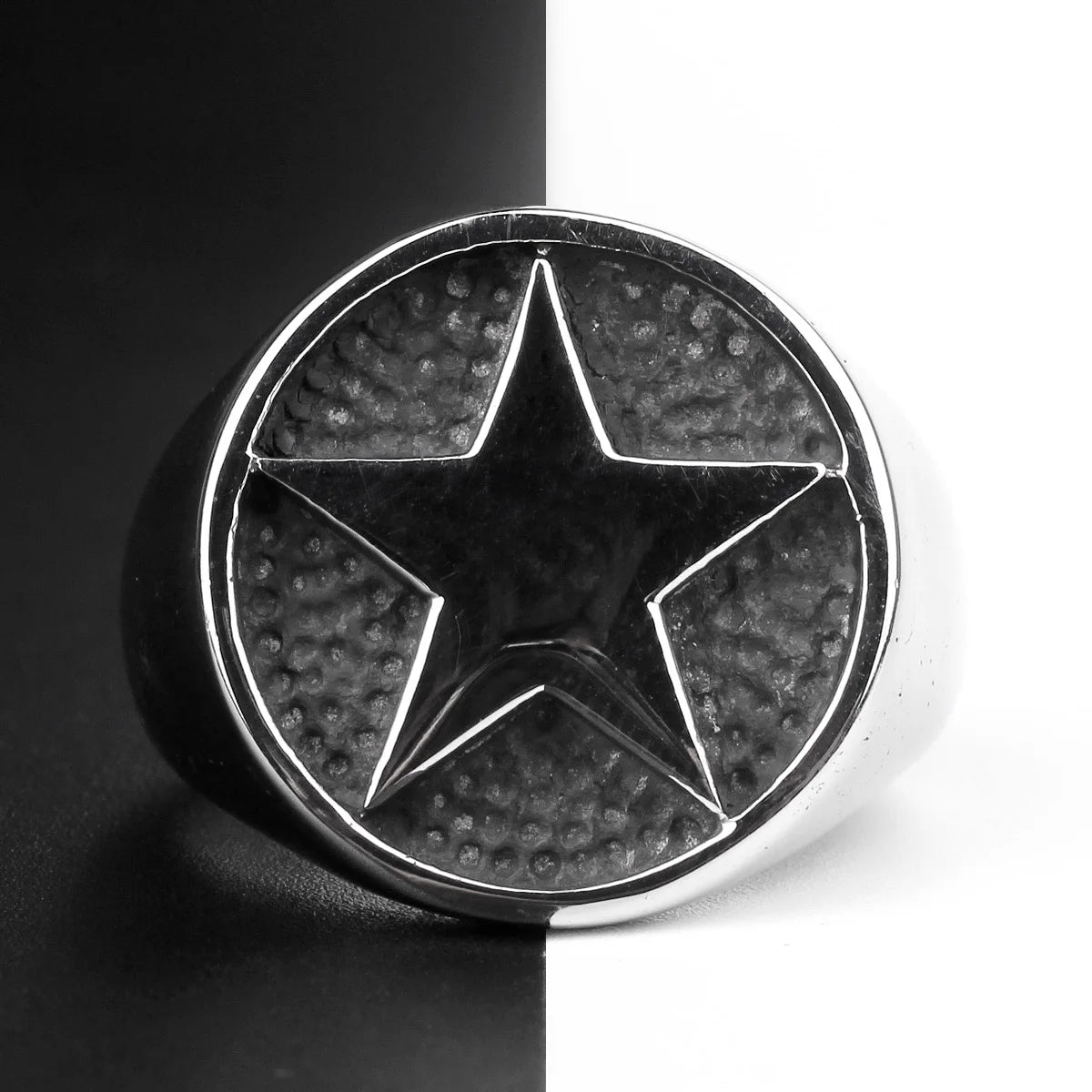 PENDRA Lucky Pentagon Stars Steel Ring