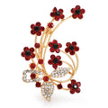PENDRA Noelrose Red Flower New Year Brooch