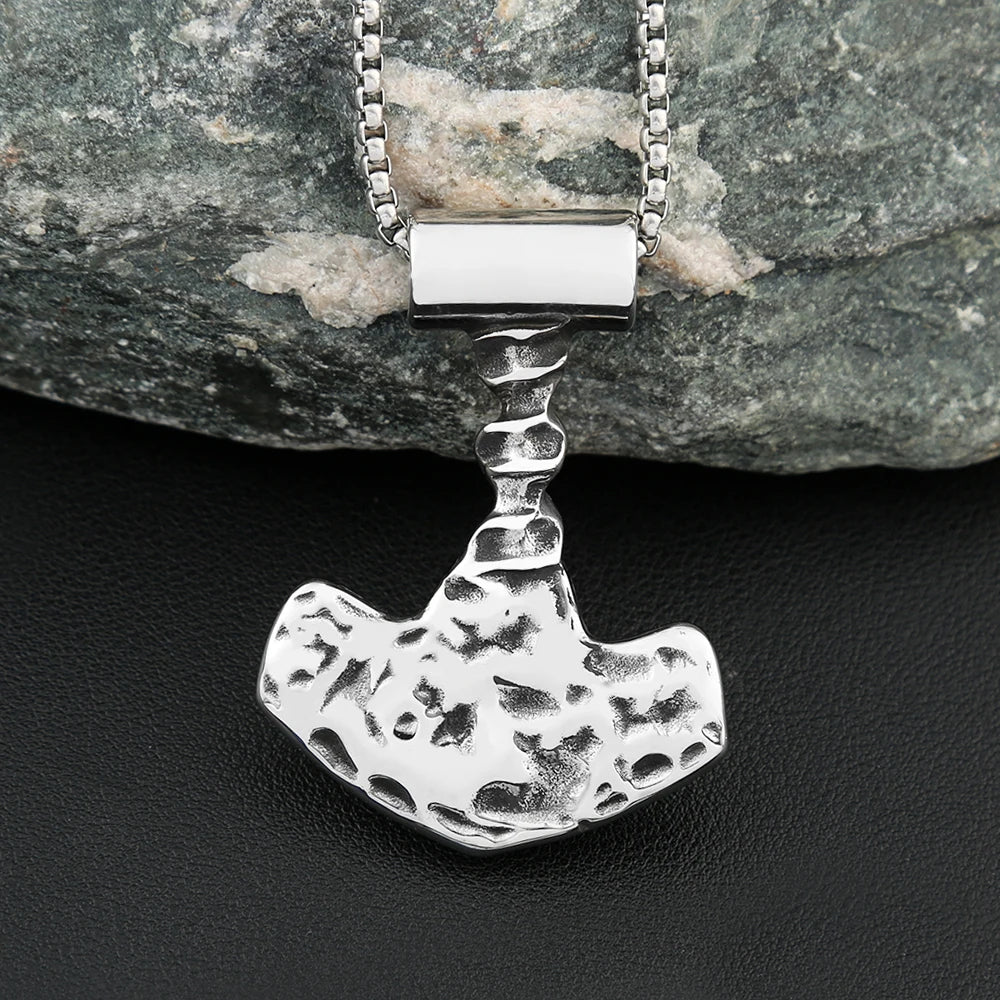 PENDRA Mjolnir Vintage Thor Hammer Pendant Necklace
