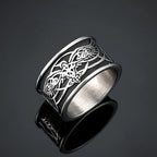 PENDRA Wolf Crow Rune Ring