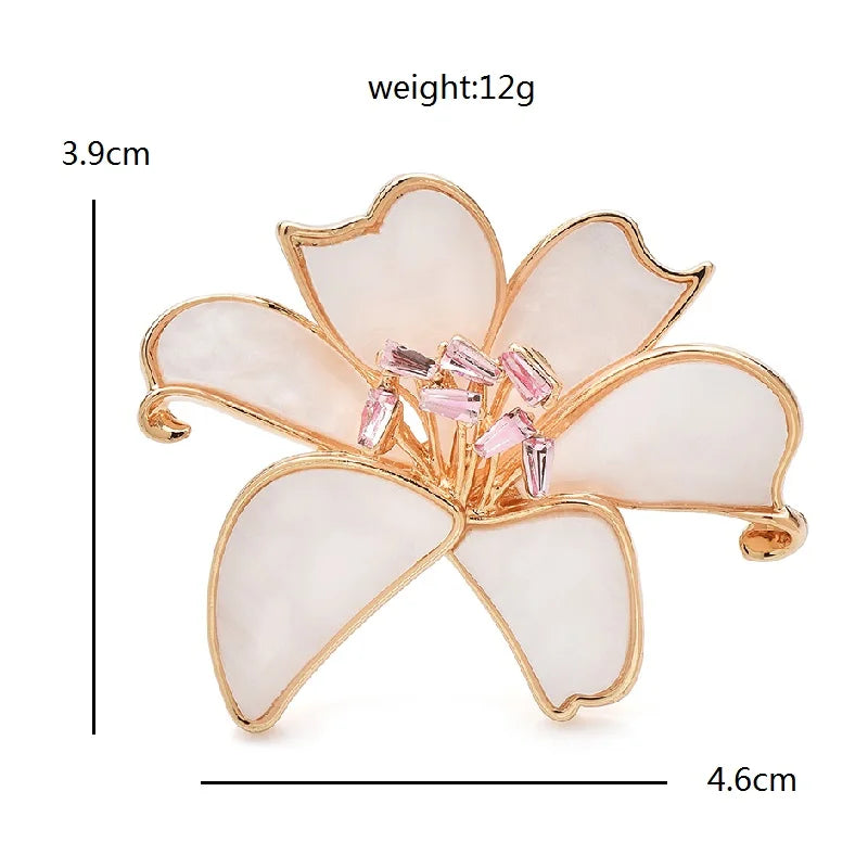 PENDRA Shellia 2-Color Shell Flower Brooch