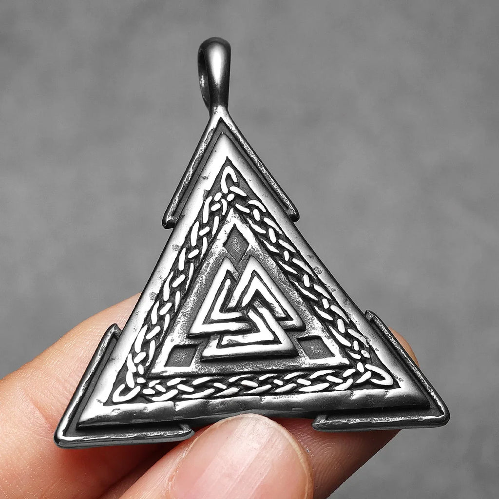 PENDRA Odin's Triangle Steel Necklace