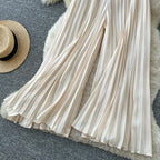 Korean version light mature style high waisted pleated wide leg pants women's spring commuting loose high-end fashion pants