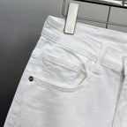 Ripped Jeans Men's Summer Thin Casual Elastic Versatile White Jeans Men's Korean Trendy Pants denim men clothing cargo pants
