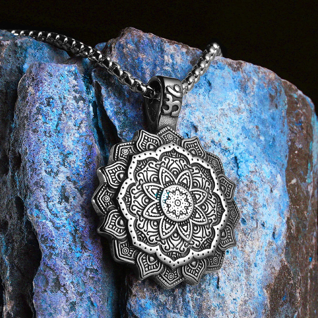 PENDRA Buddhism Mandala Steel Necklace