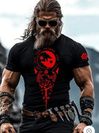 PENDRA Nordic Mythology Totem 3D-Printed Short-Sleeve T-Shirt
