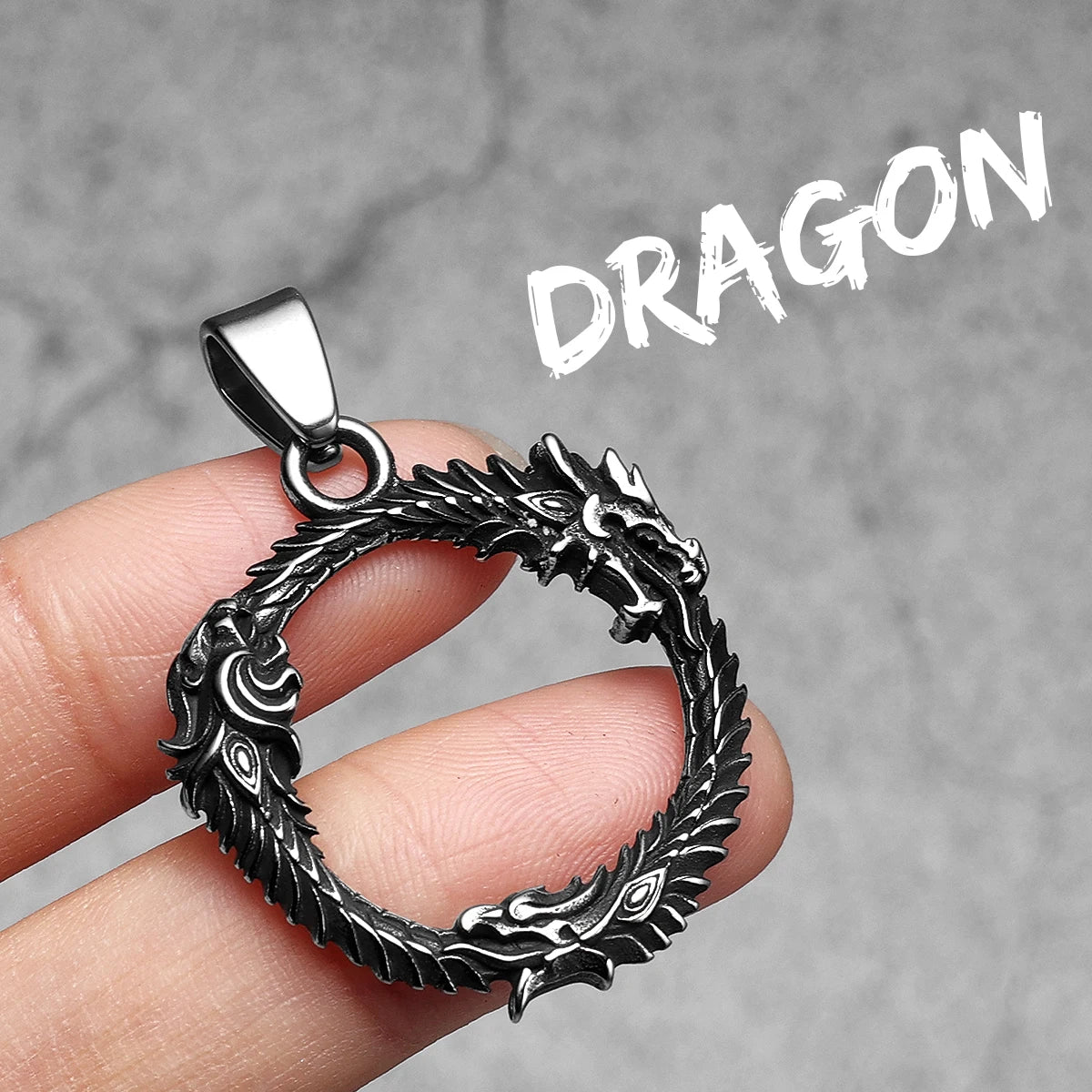 PENDRA Triple Dragon Steel Ring