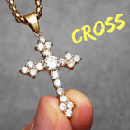 Simple Cross Men Necklaces Stainless Steel Pendant Chain Women Fashion Gemstone Jewelry Punk New In Accessories Gifts Wholesale