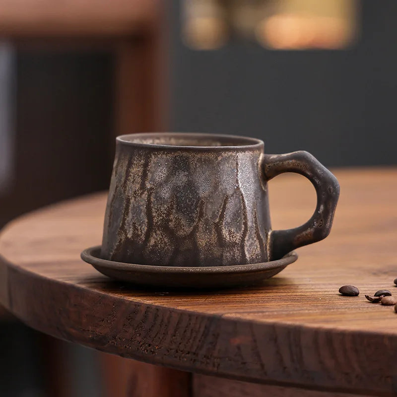 Retro kiln-changed ceramic coffee cup, Japanese handmade style ins style desktop coffee cup multi-color optional